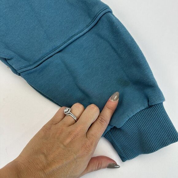 Oner Blue Active Sweatshirt Size L* Embroidered Logo Cropped Cotton Blend - Picture 8 of 12